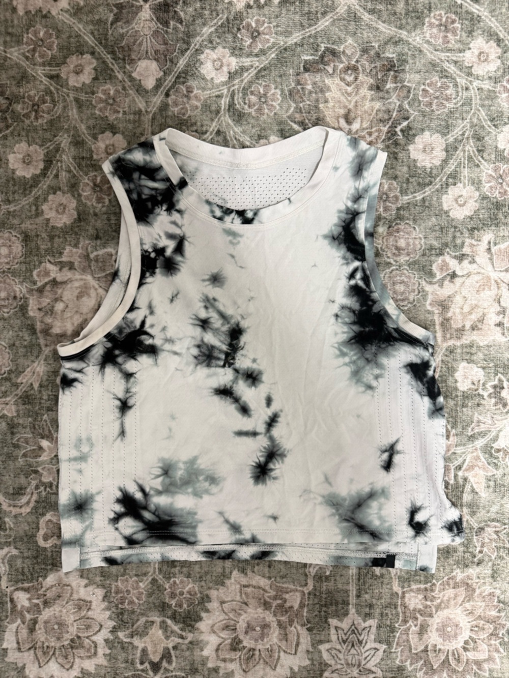 lululemon athletica Black & White Tie-Dye Muscle Tank